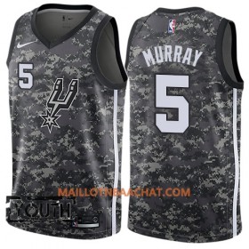 Maillot NBA San Antonio Spurs Dejounte Murray 5 Nike City Edition Noir Swingman - Enfant